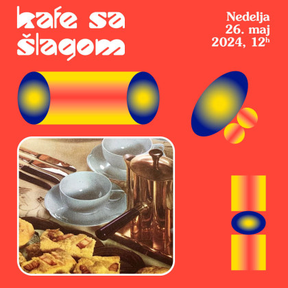 Naslovna podoba oddaje z retro podobo skodelic, đezve in peciva