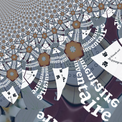 Kaleidoskopiran in fraktaliziran zajem zaslona strani inventaire.io