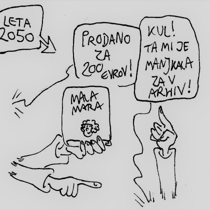 Dražba leta 2050 kjer kupec uspešno kupi izvod Male Mare za svojo zbirko