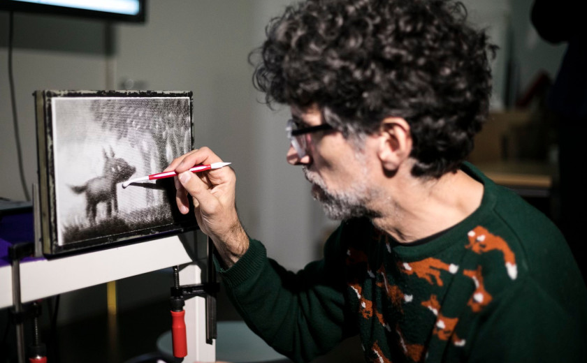 Delavnica igličastega zaslona na Animateki